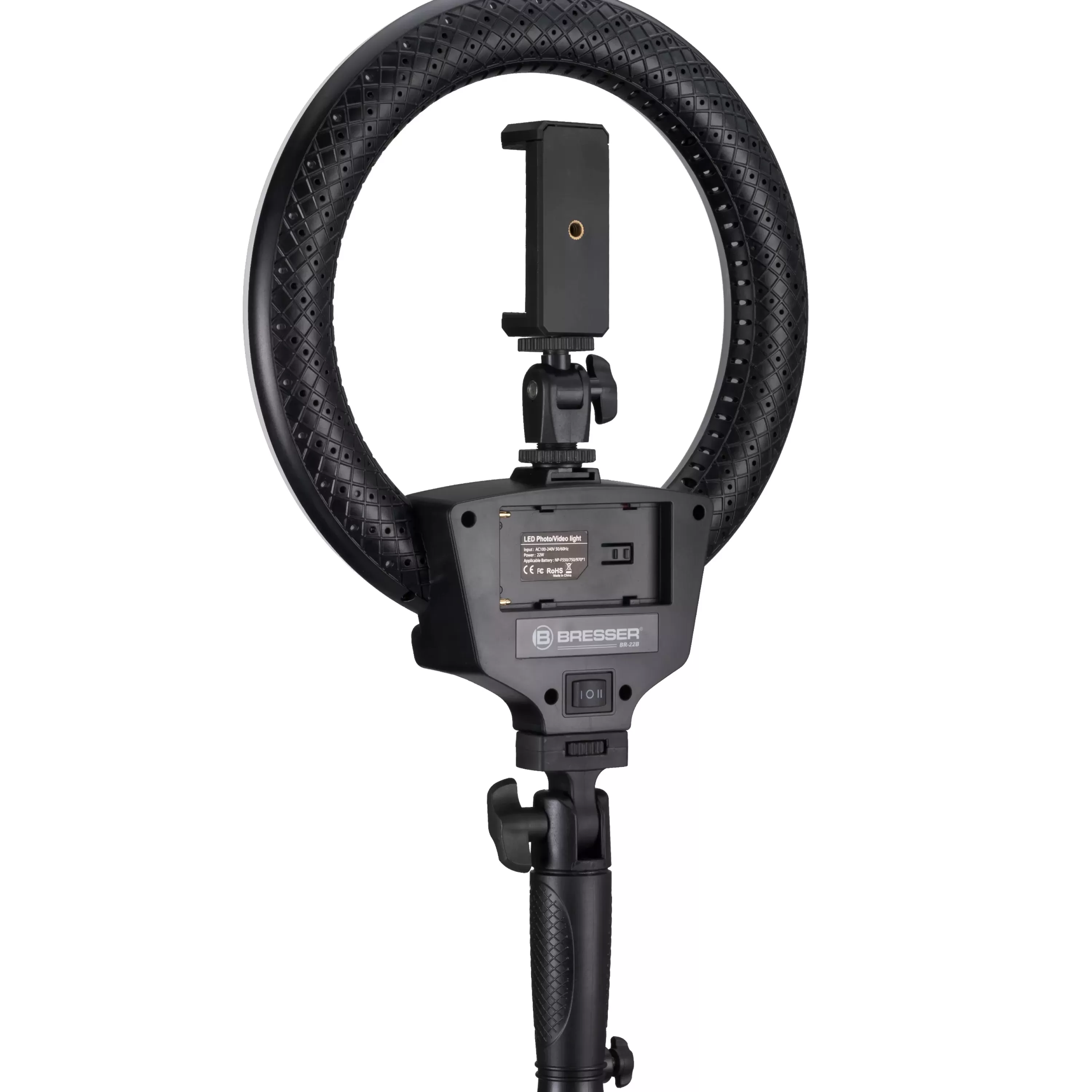 Discount Bresser BR-22B Bi-Color LED-Ringleuchte mit Handgriff und Stativanschluss