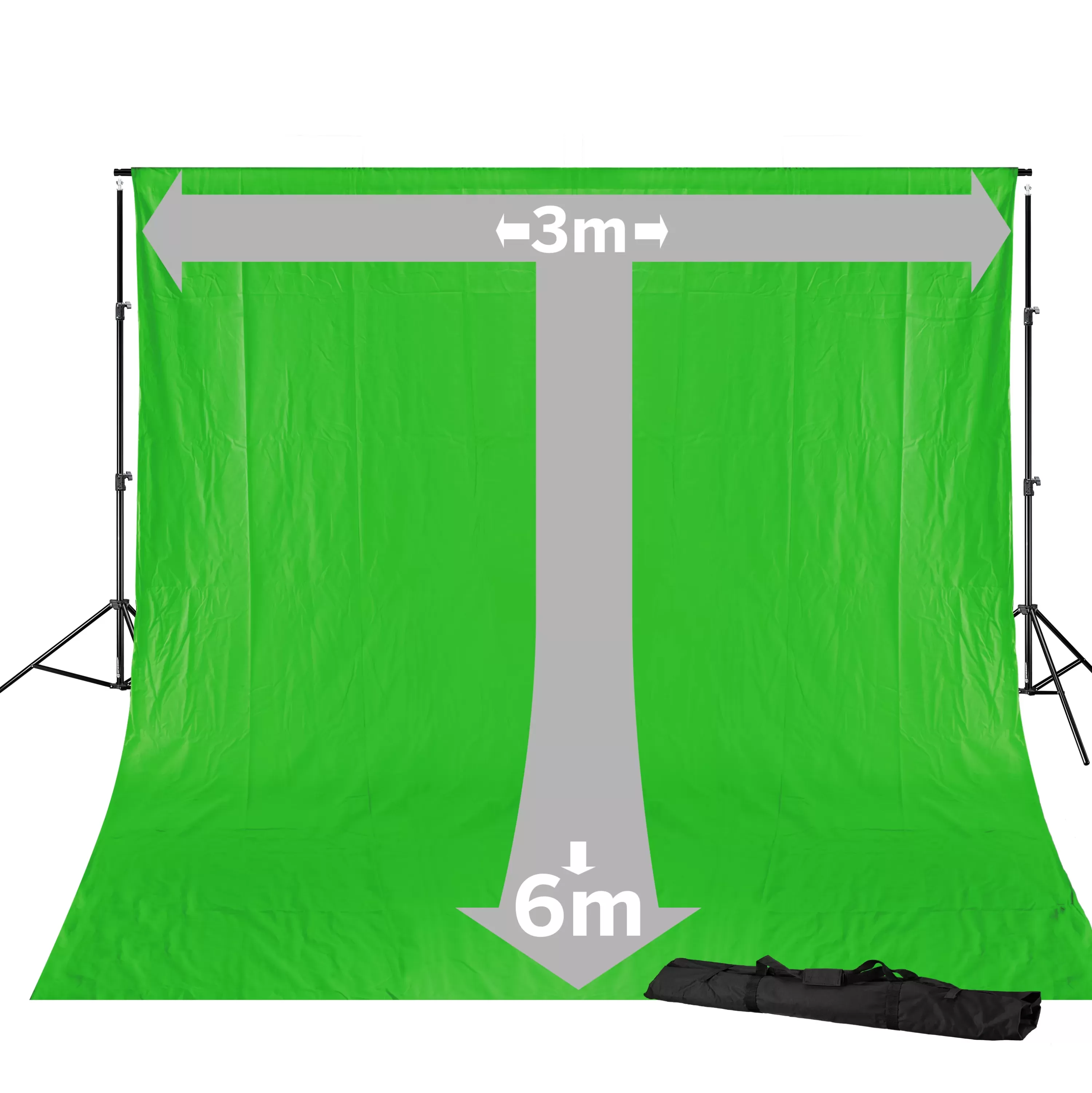 New Bresser BR-D23 Hintergrundsystem + Greenscreen/ Chromakey Grün Hintergrundstoff 3 x 6m
