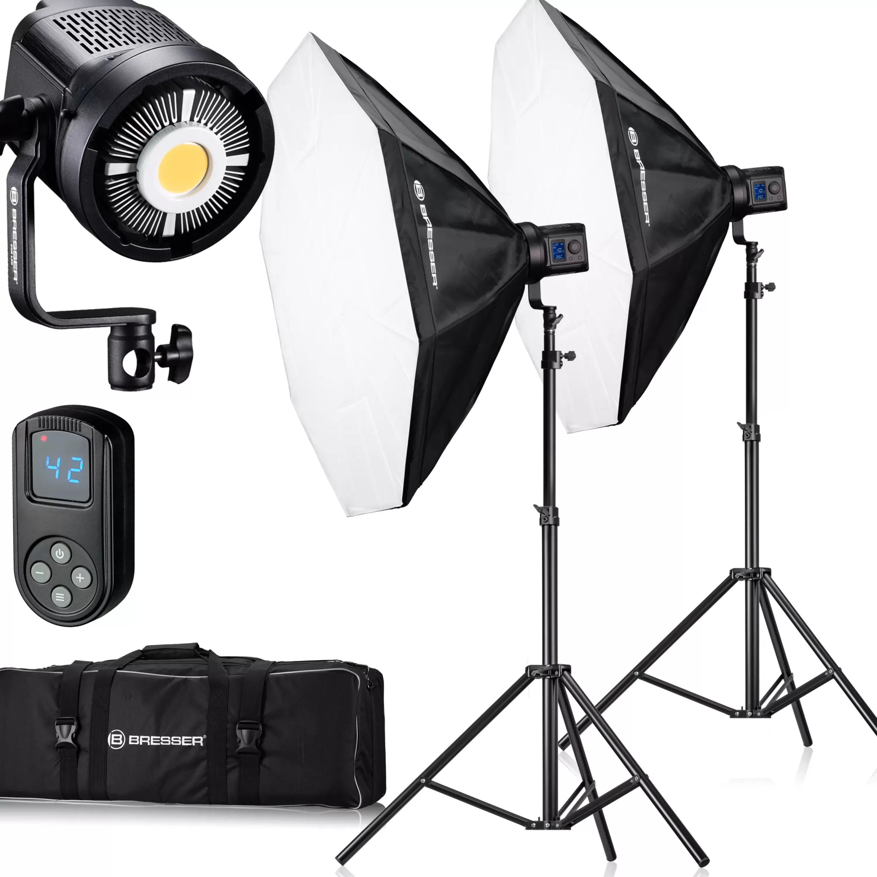 Cheap Bresser BR-80SL COB LED 80W Dual Kit mit Softboxen