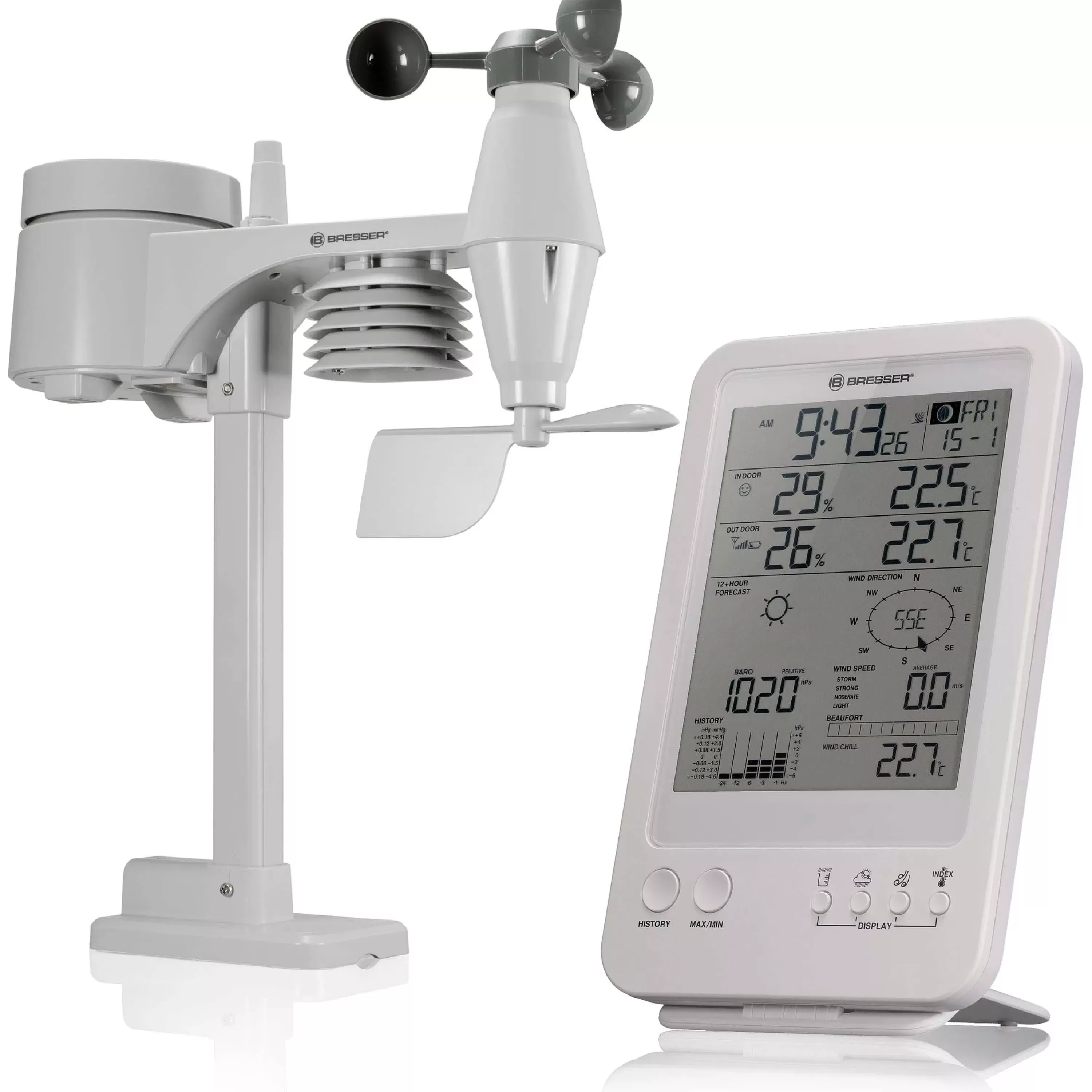 Outlet Bresser 5-in-1-Wetterstation weiß