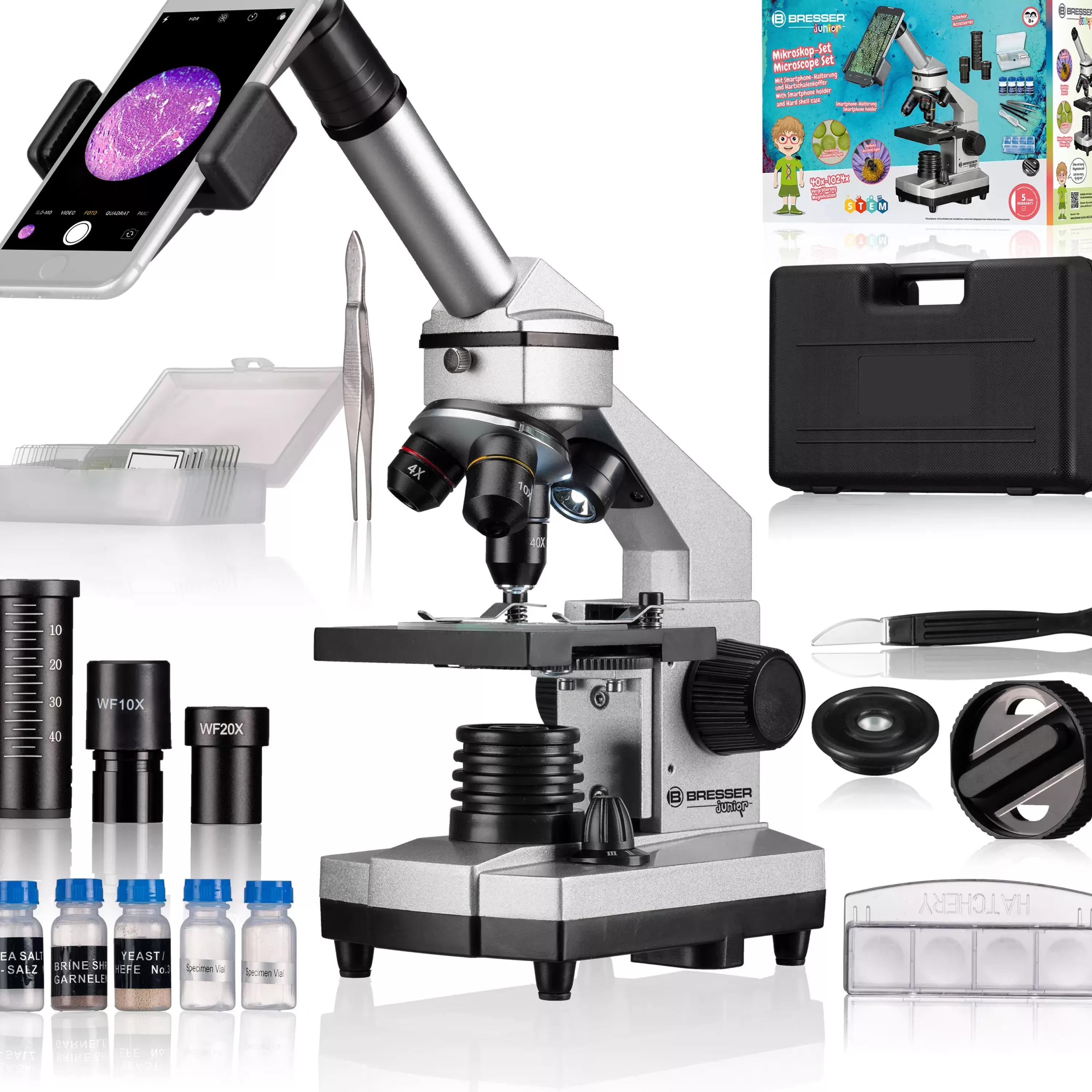 Online Bresser JUNIOR Biolux CA 40x-1024x Mikroskop inkl. Smartphone Halterung