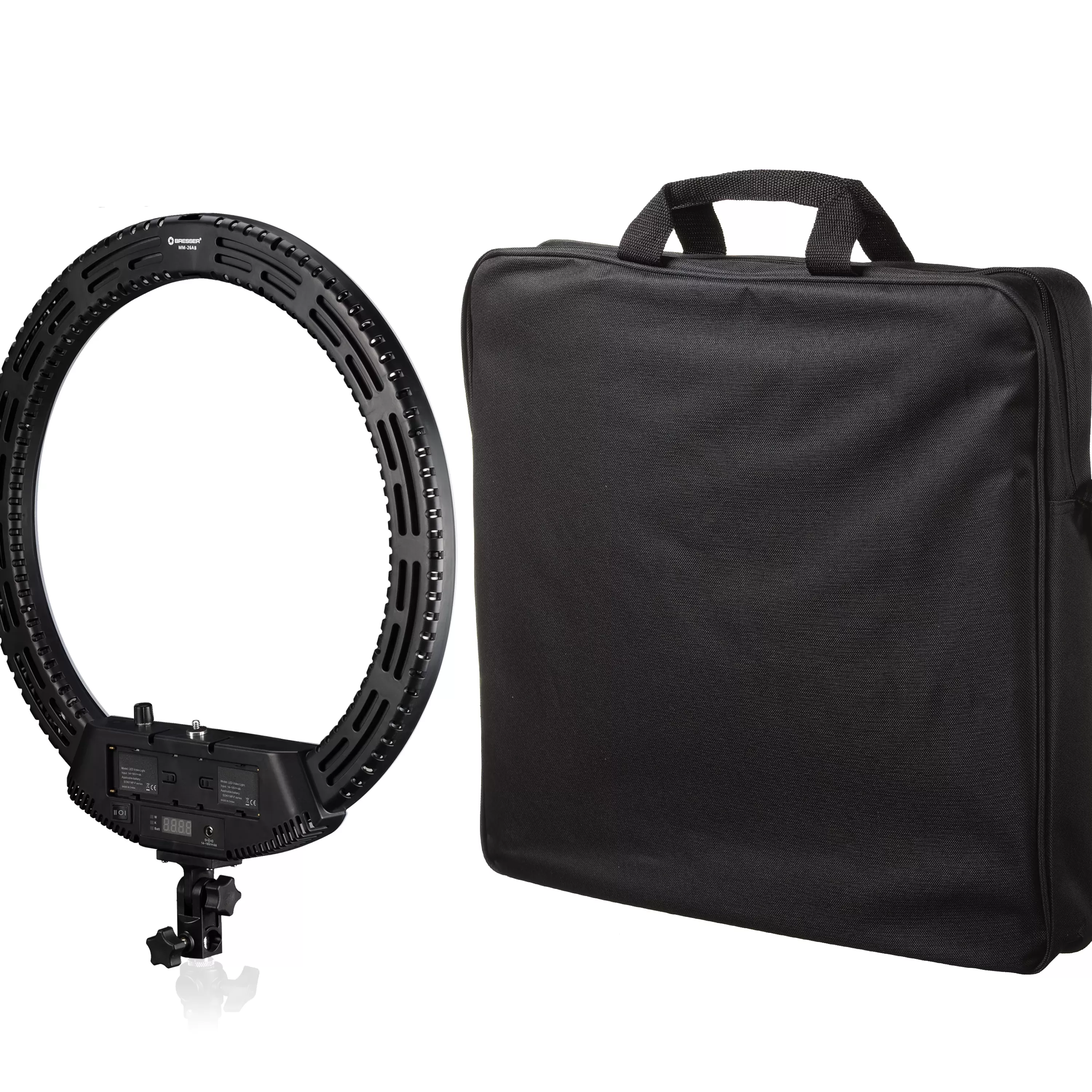 Fashion Bresser MM-26AB Bi-Color LED Ringlicht 48W dimmbar mit Smartphonehalter und Fernauslöser