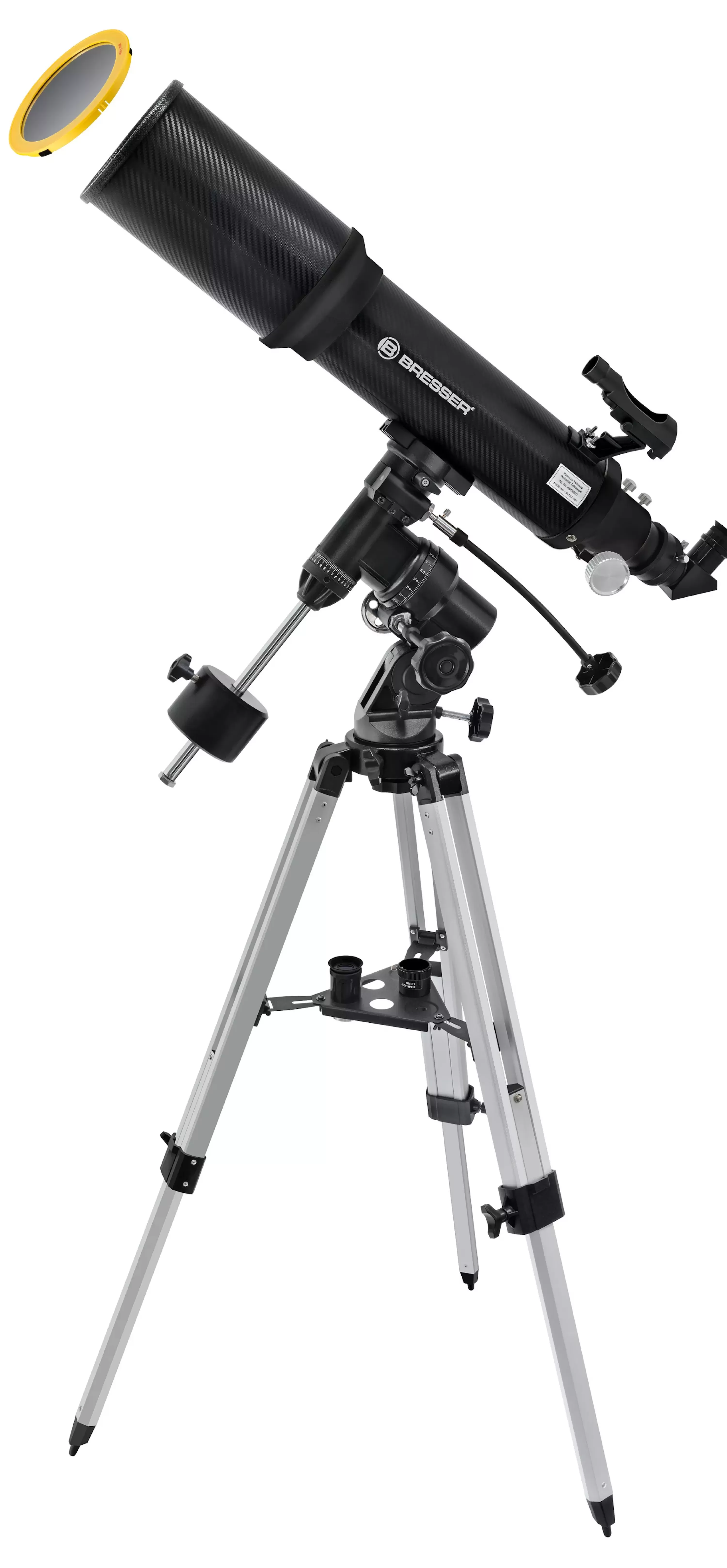 Best Bresser Polaris-II 102/600 EQ3 Linsenteleskop mit Smartphone-Adapter & Sonnenfilter