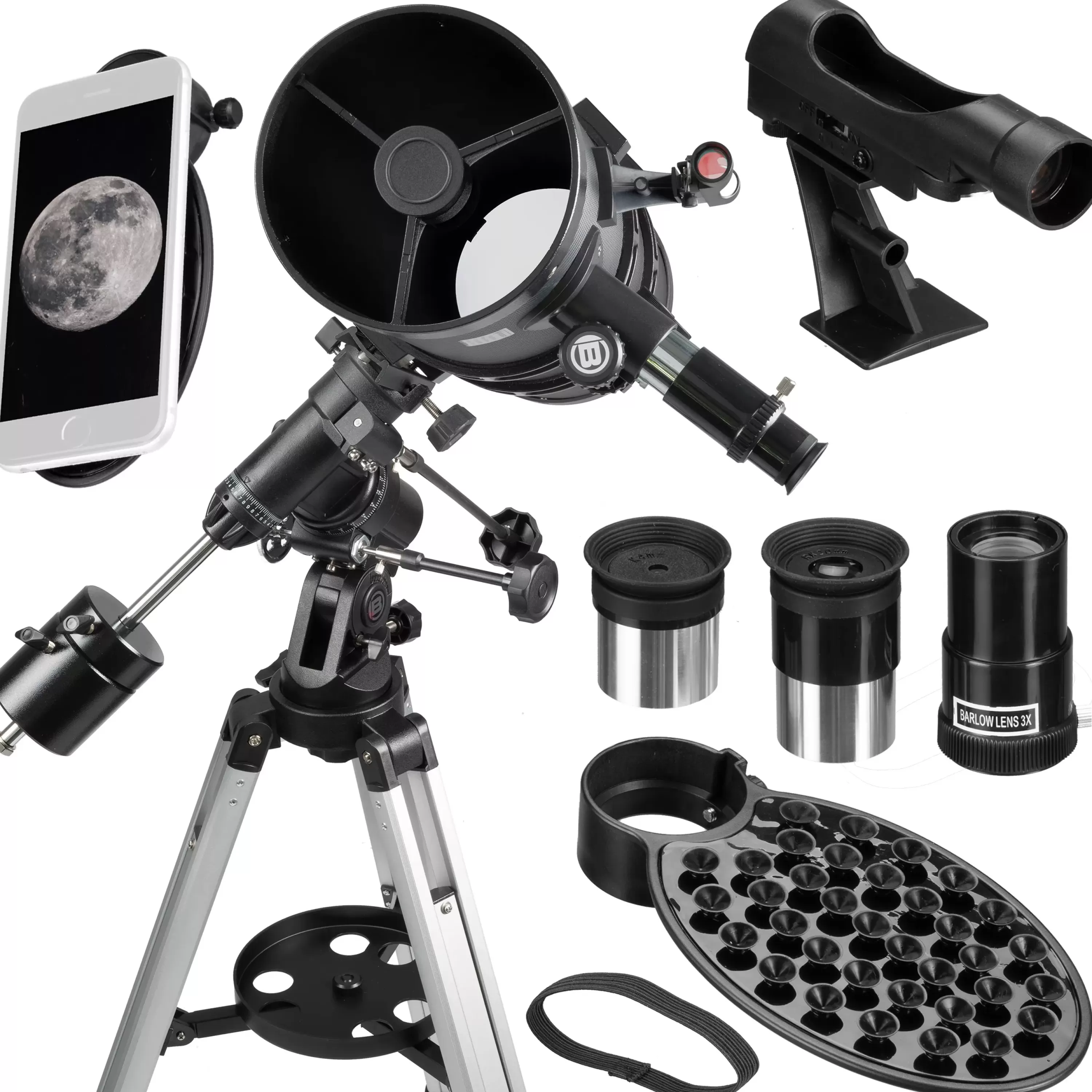 Fashion Bresser Pollux-II 150/1400 EQ3 Spiegelteleskop mit Smartphone-Adapter & Sonnenfilter