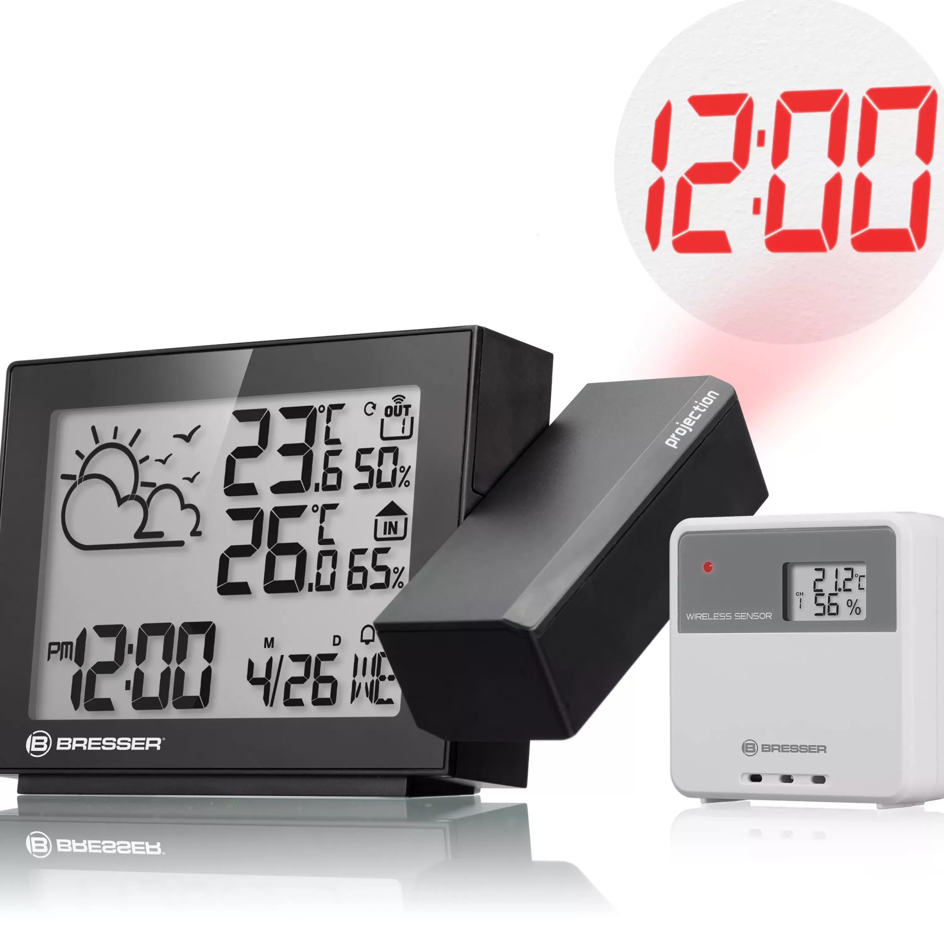Online Bresser Projektions-Funkwetterstation MeteoTemp P
