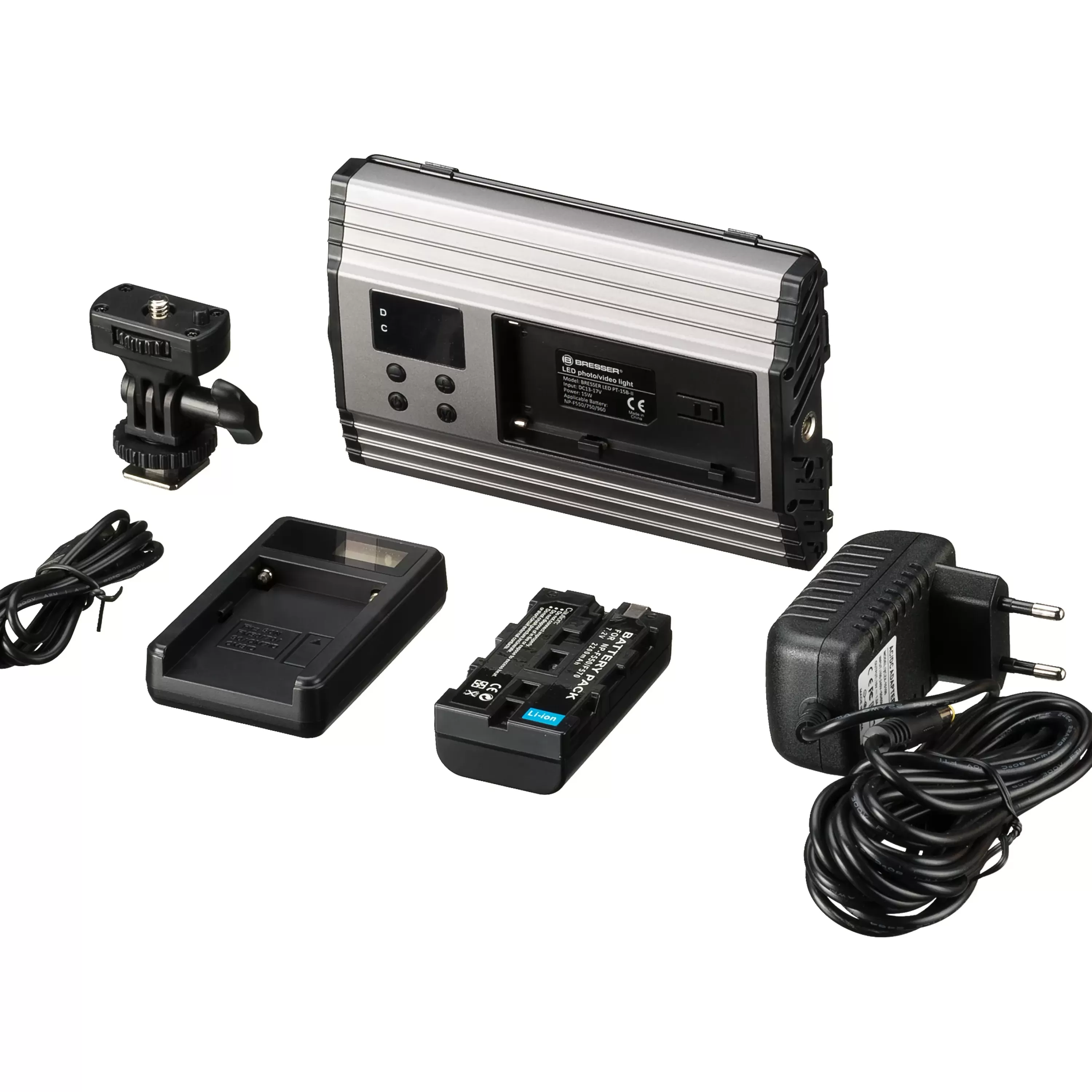Best Sale Bresser PT Pro 15B-II Bi-Color LED Videoleuchte mit Lichtklappen, Akku und Tasche