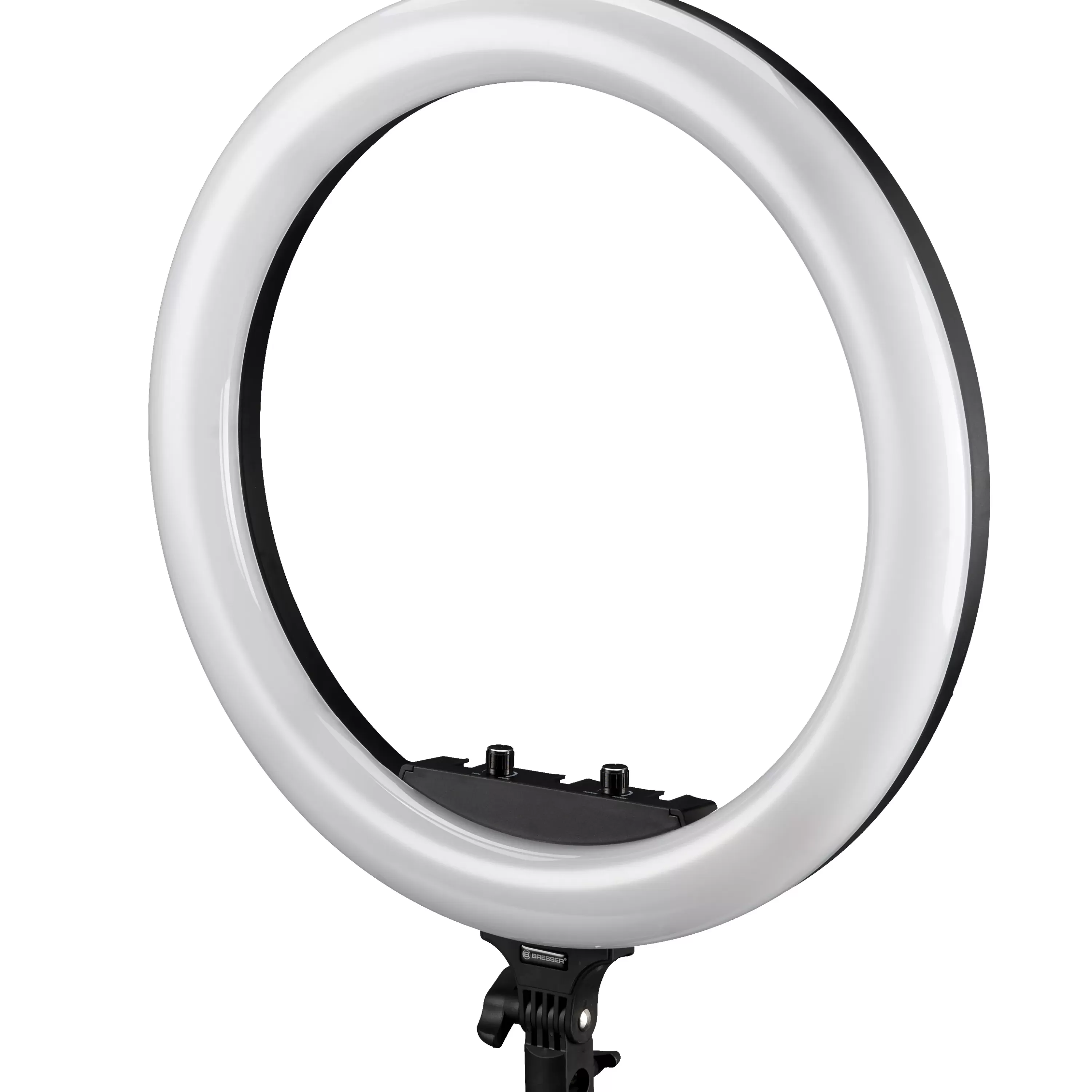 New Bresser STR-48B Bi-Color LED Ringleuchte 48W dimmbar mit Kamera- und Smartphonehalter