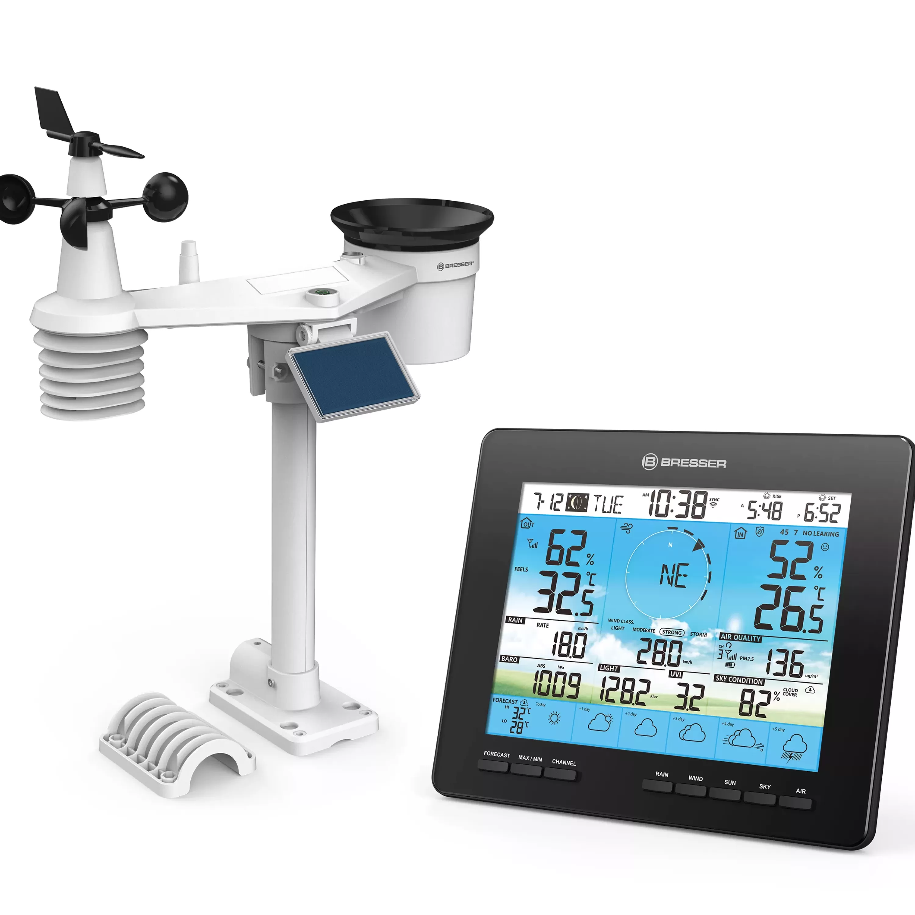 Store Bresser 6-Tage 4CAST PRO WLAN-Wetterstation 7-in-1 solar