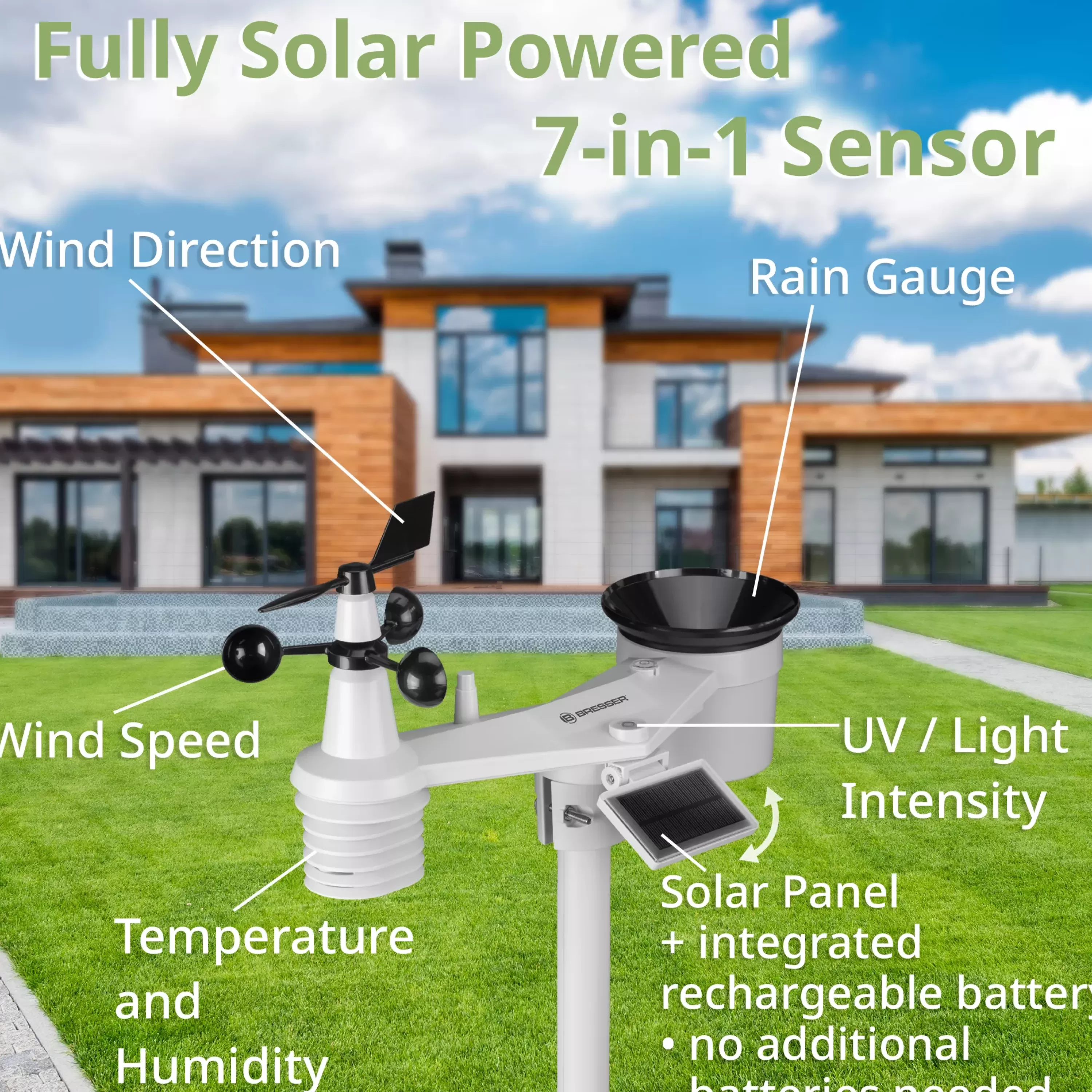Clearance Bresser 8-Tage 4CAST XL WLAN-Wetterstation 7-in-1 solar