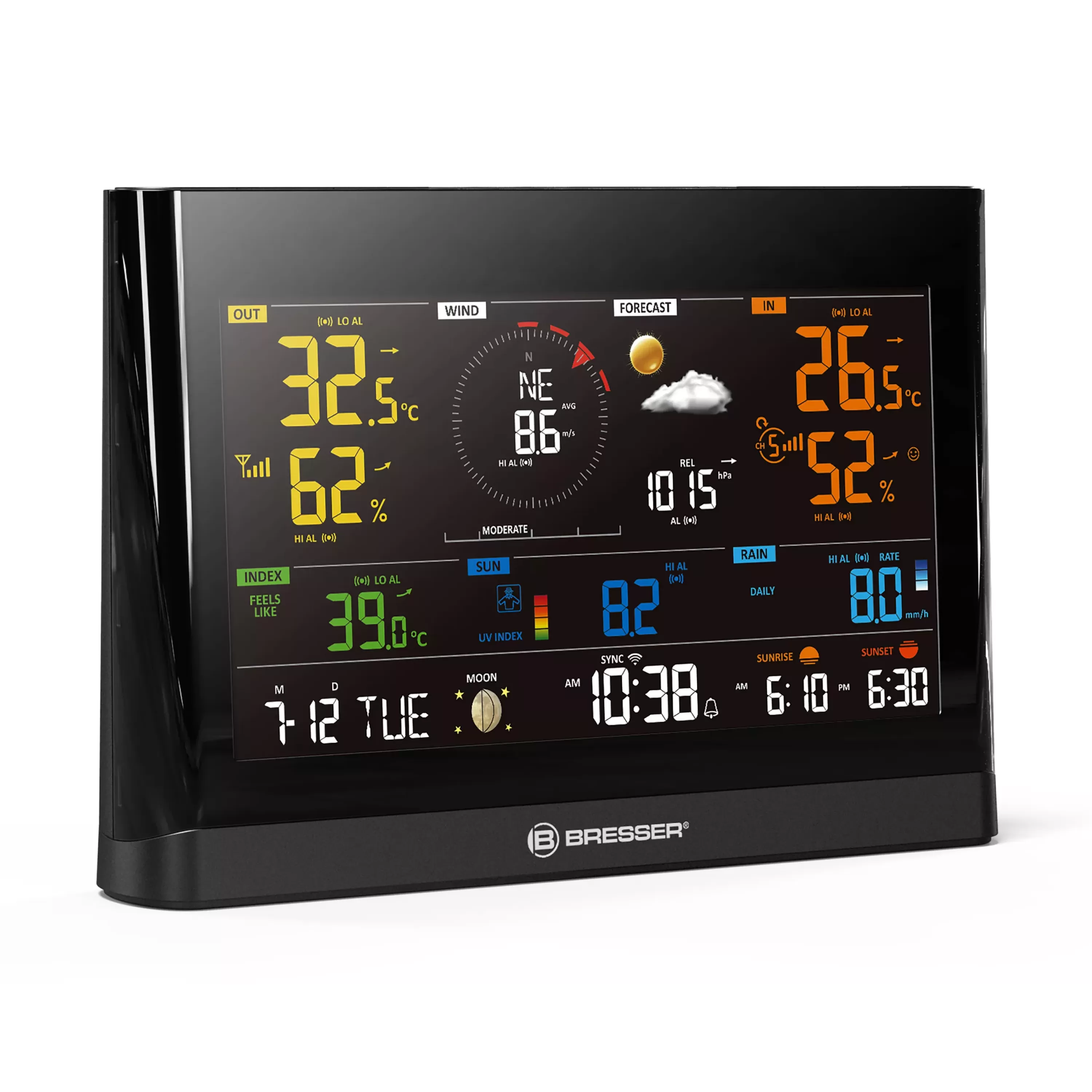 Best Sale Bresser WLAN Comfort Wetterstation mit 7-in-1-Profi-Sensor und modernem Farbdisplay