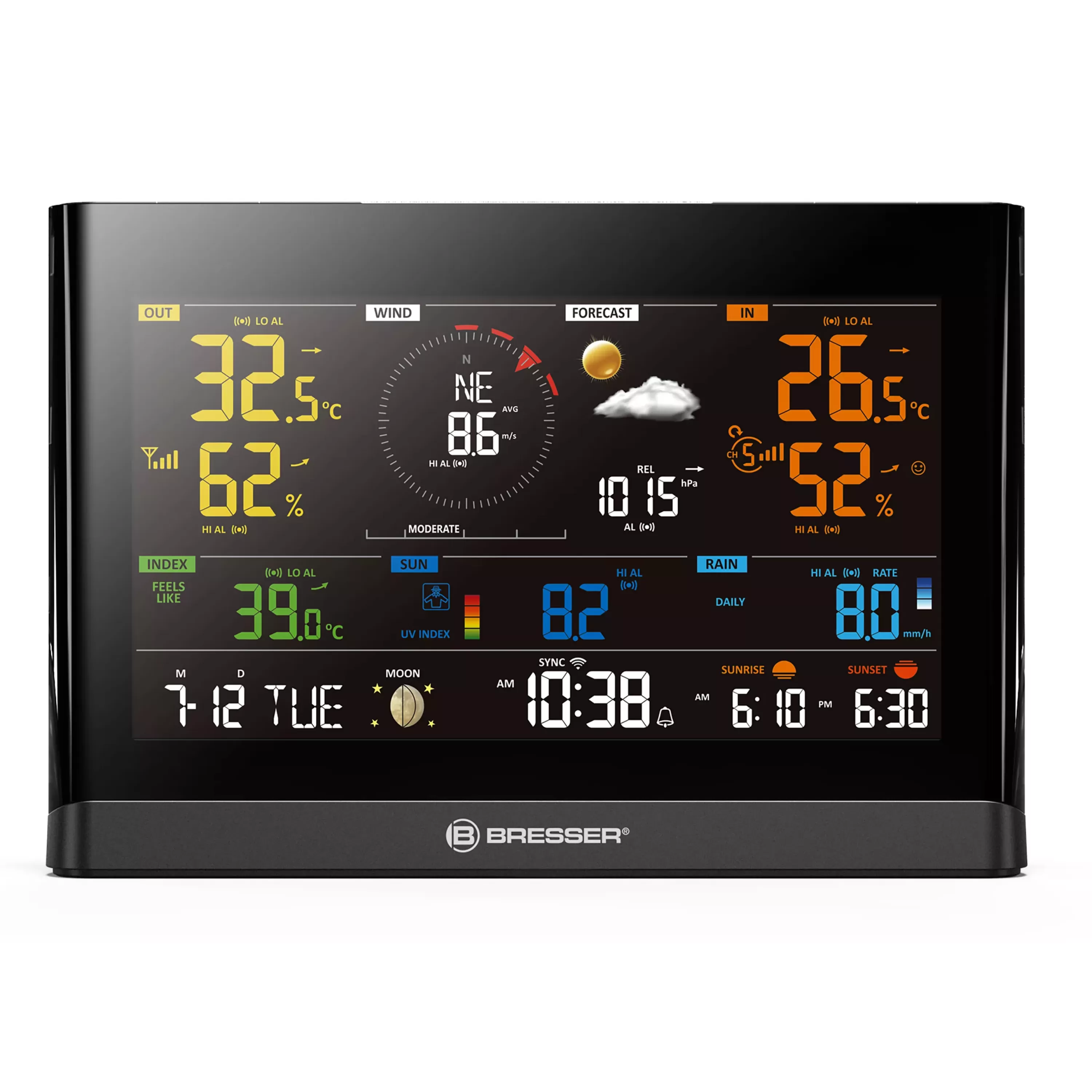 Best Sale Bresser WLAN Comfort Wetterstation mit 7-in-1-Profi-Sensor und modernem Farbdisplay