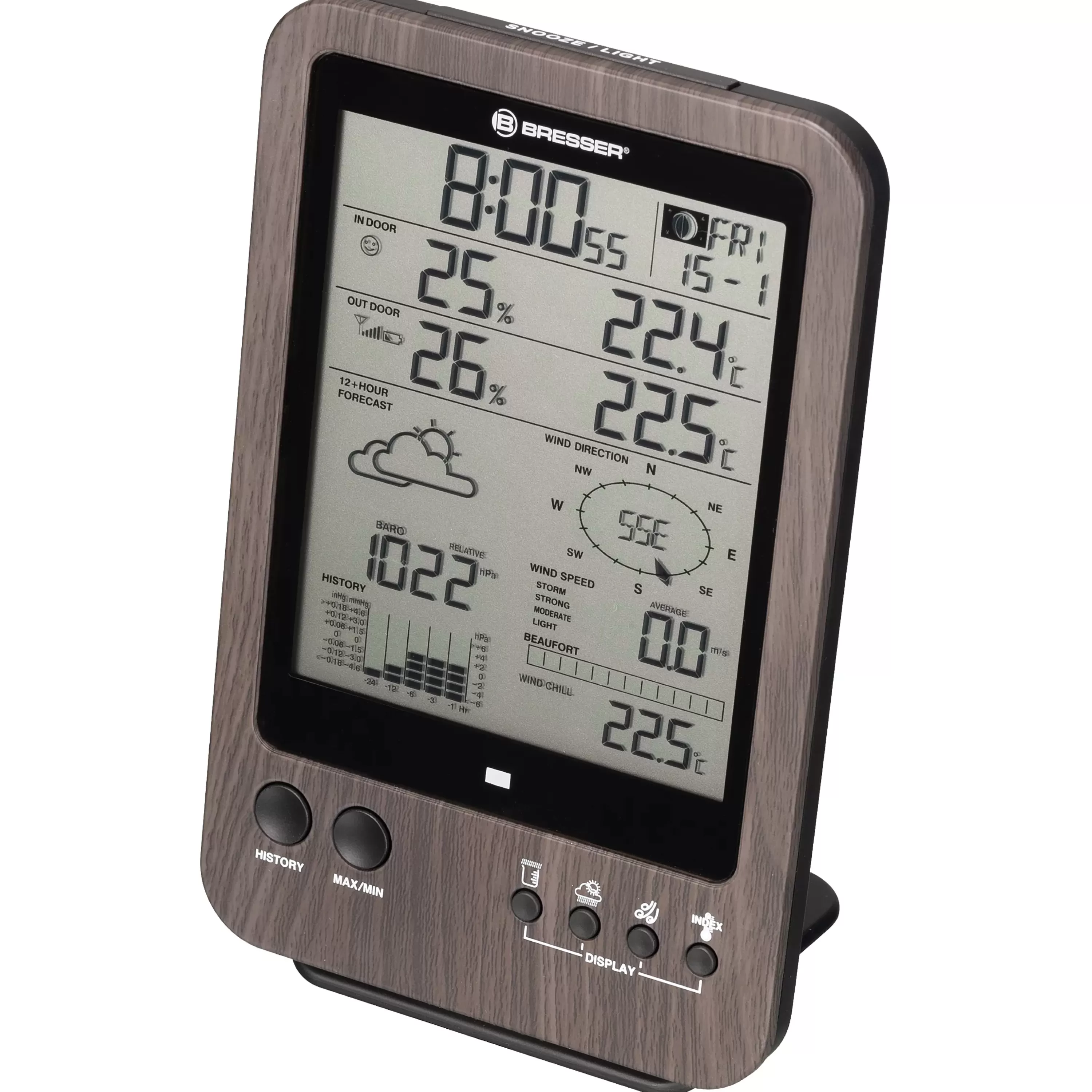 New Bresser WTW 5-in-1-Wetterstation in Holzoptik