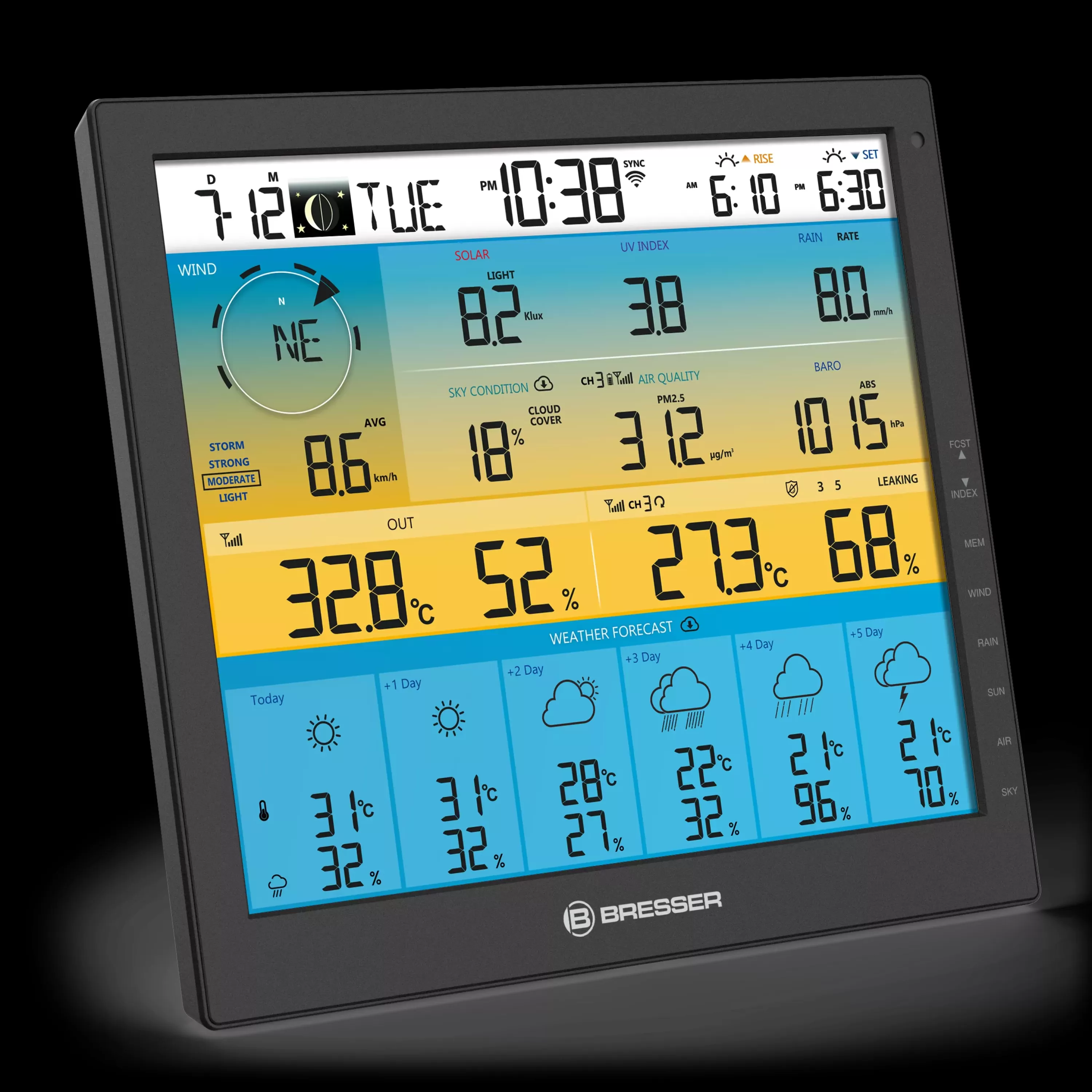 Store Bresser zusätzliche / Ersatz-Basisstation für 7003220 6-Tage 4CAST PRO SF WLAN-Wetterstation