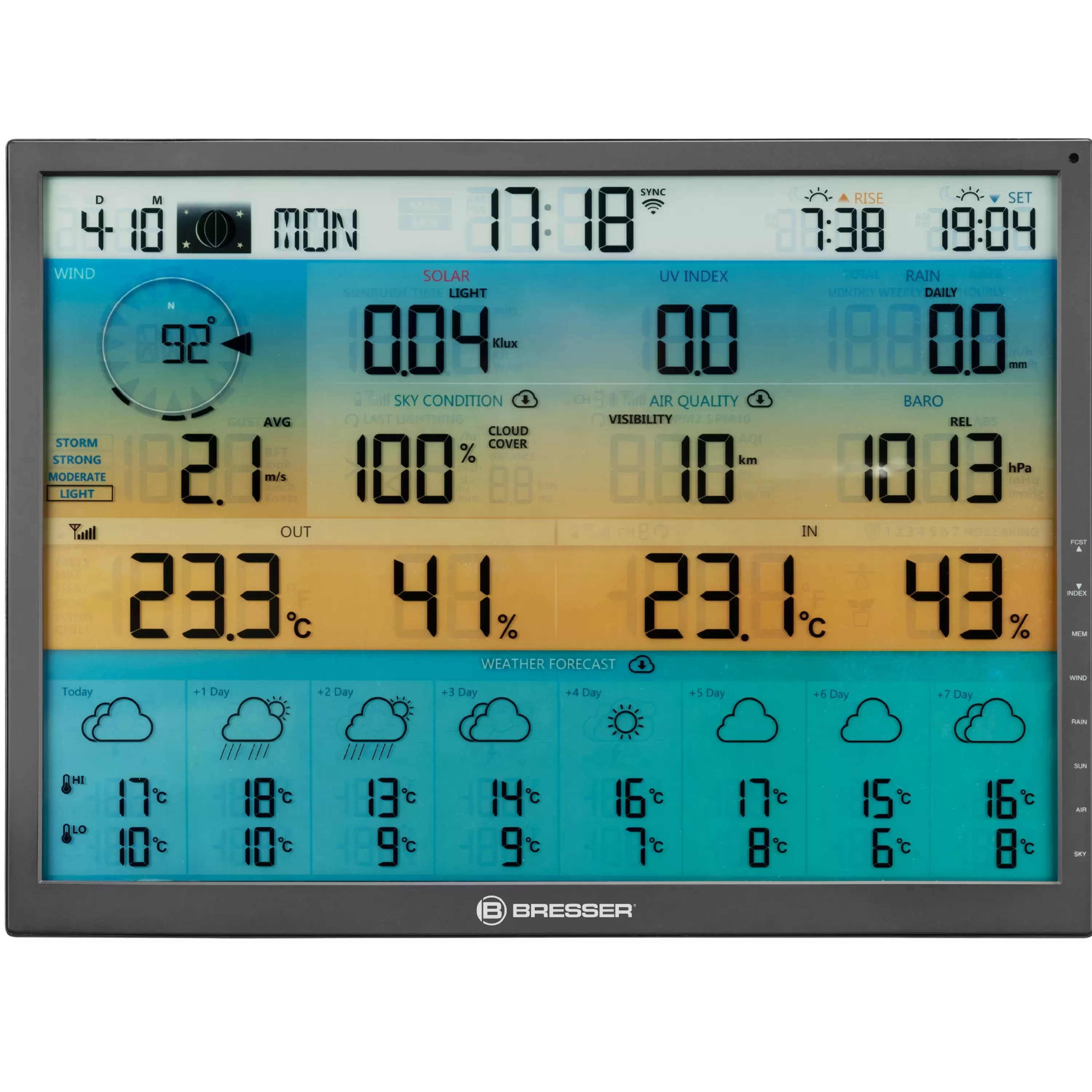 Best Bresser zusätzliche / Ersatz-Basisstation für 7003230 8-Tage 4CAST XL WLAN-Wetterstation