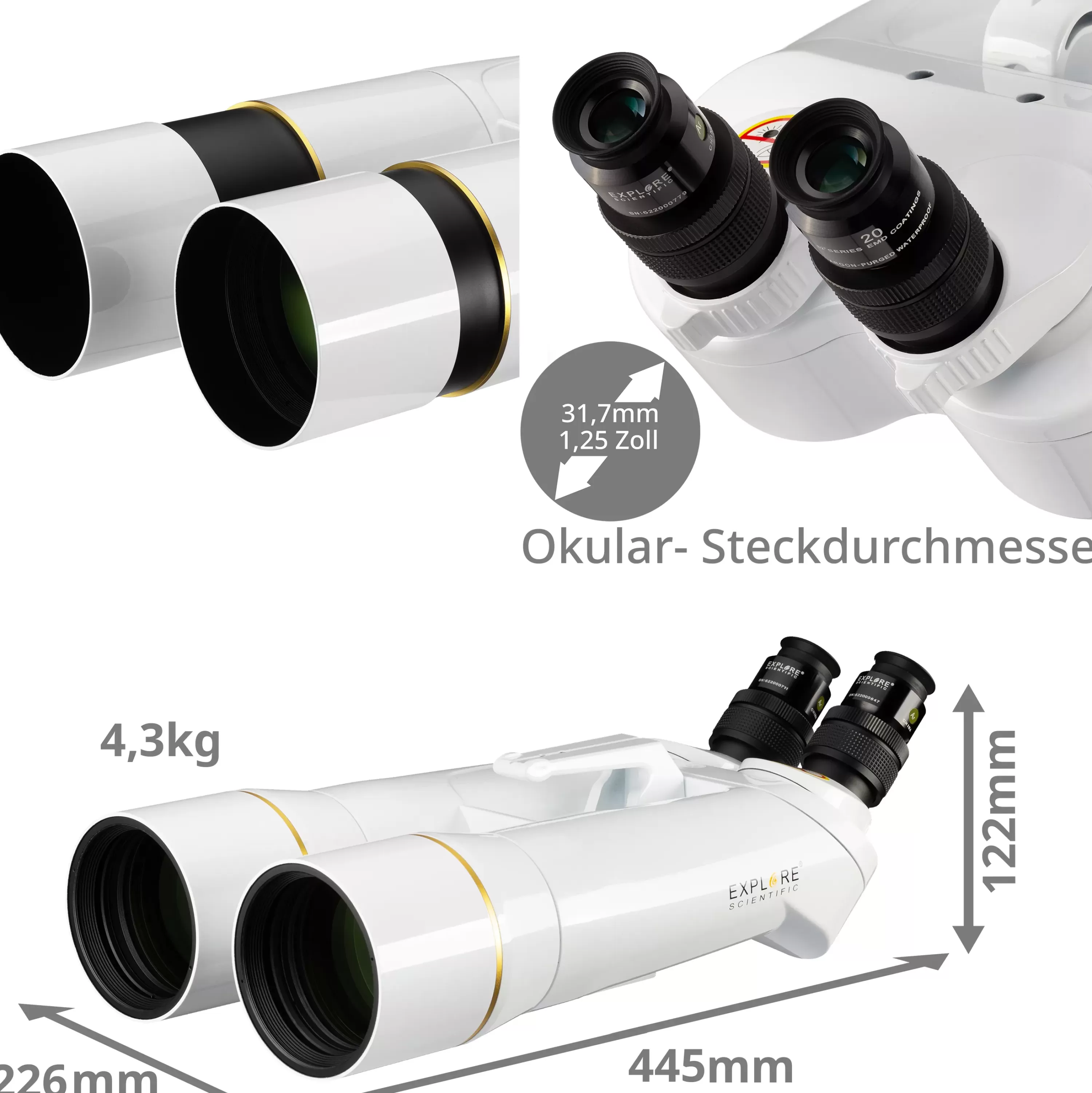 Cheap Bresser EXPLORE SCIENTIFIC BT-82 SF Großfernglas mit 62 Grad LER-Okularen 20 mm