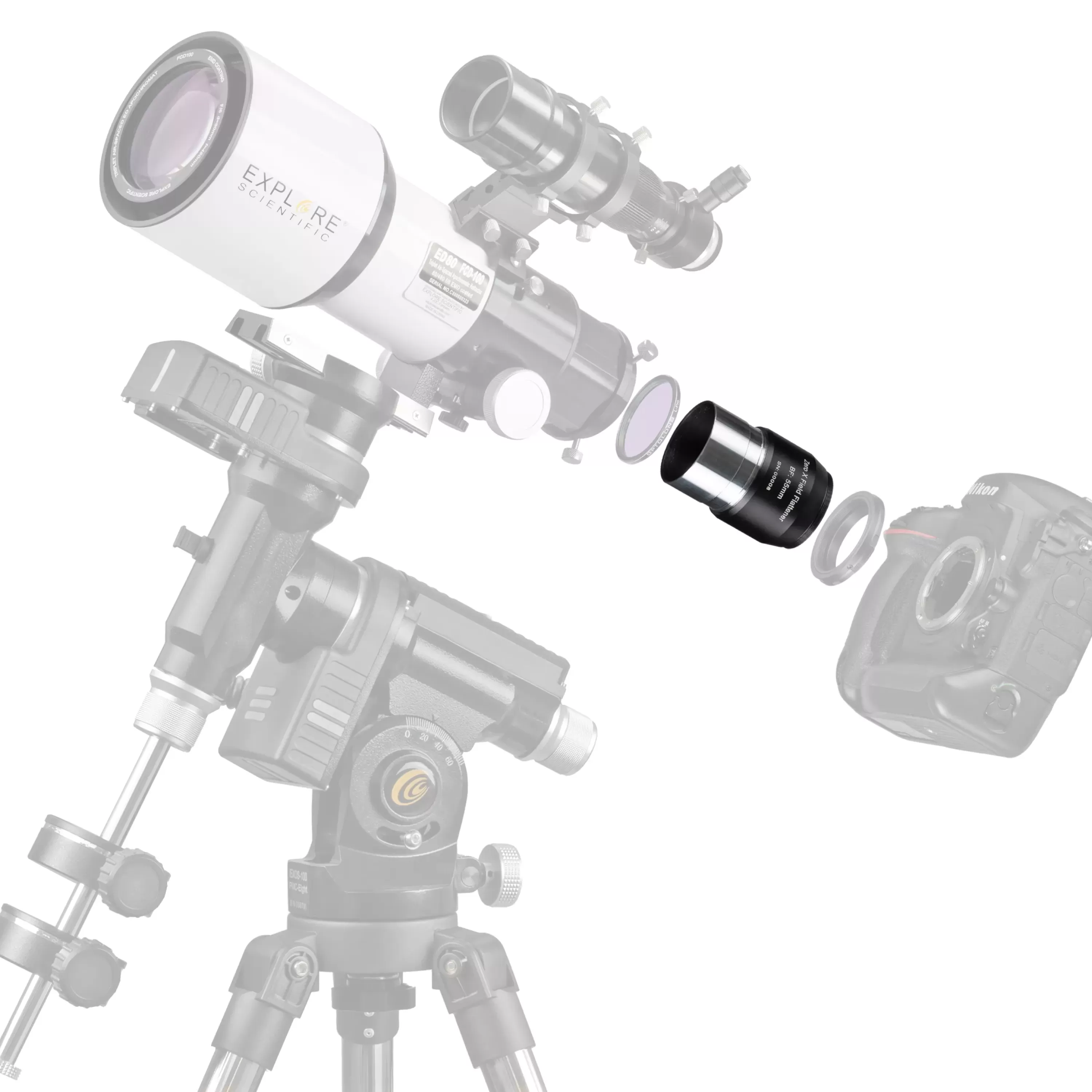 Flash Sale Bresser EXPLORE SCIENTIFIC Zero X Bildfeldebner 2''/M48 für ED80, ED102 u. ED127 APO