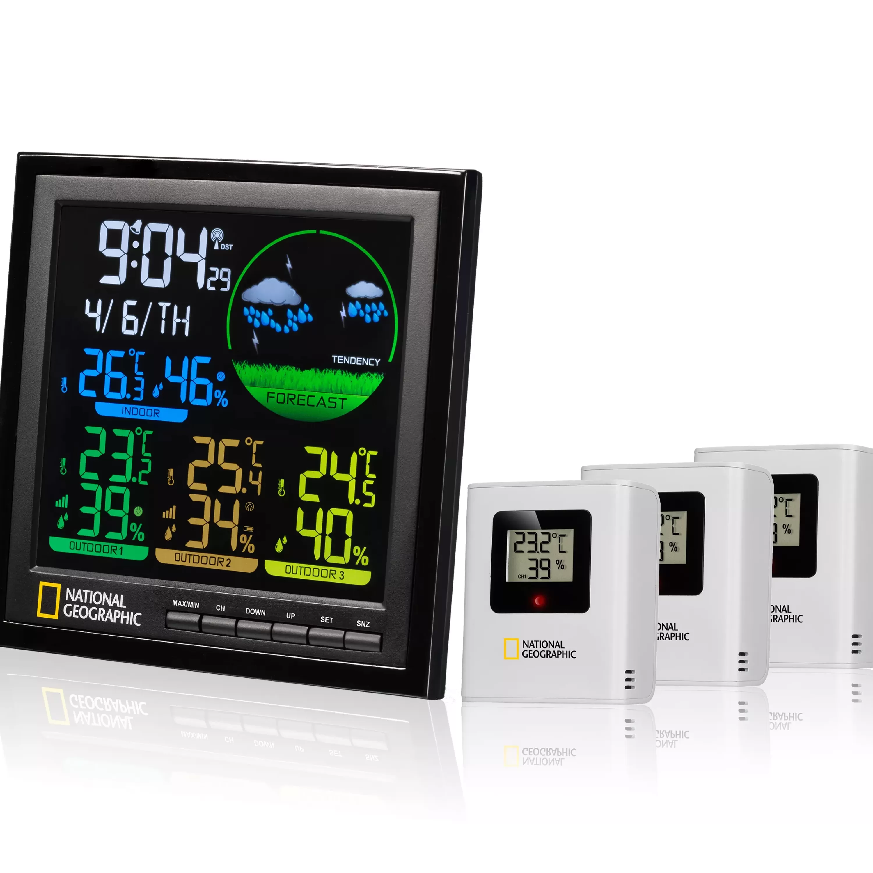 Cheap Bresser NATIONAL GEOGRAPHIC VA Farb-Wetterstation 4 Messbereiche, schwarz